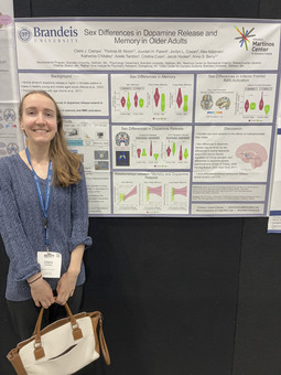 Claire standing infront of her poster at OHBM